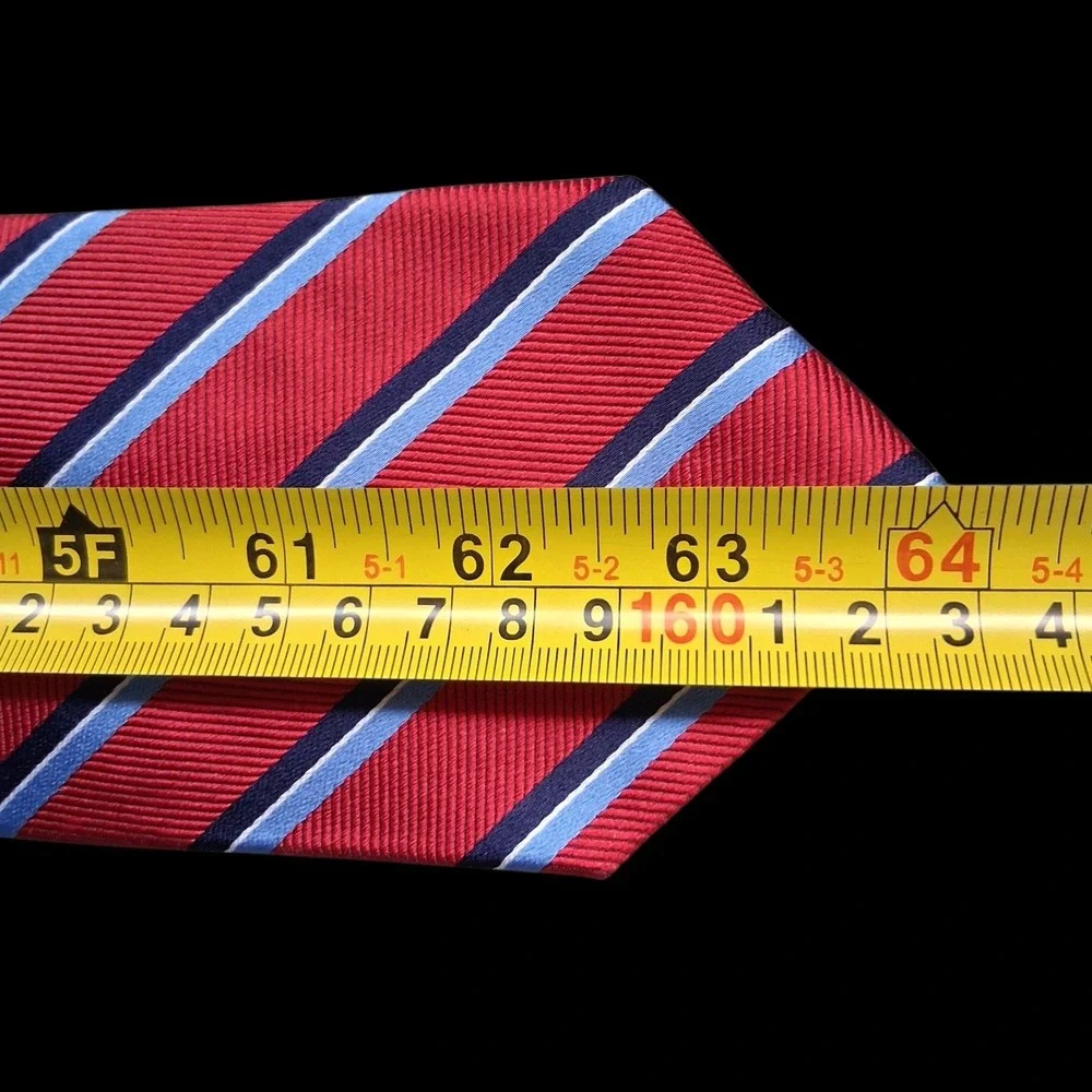 Vtg Brooks Brothers Men's XL Repp Preppy Stripe Red Silk Tie Made USA 90's Y2K
